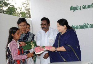 Jayalalithaa launches free Dhoti - Saree scheme for Pongal festival