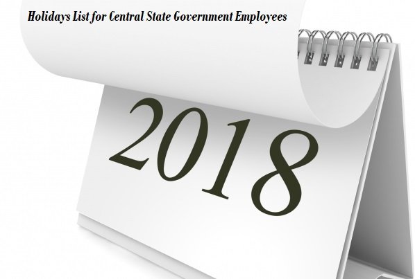 Holidays List for Central State Government Employees